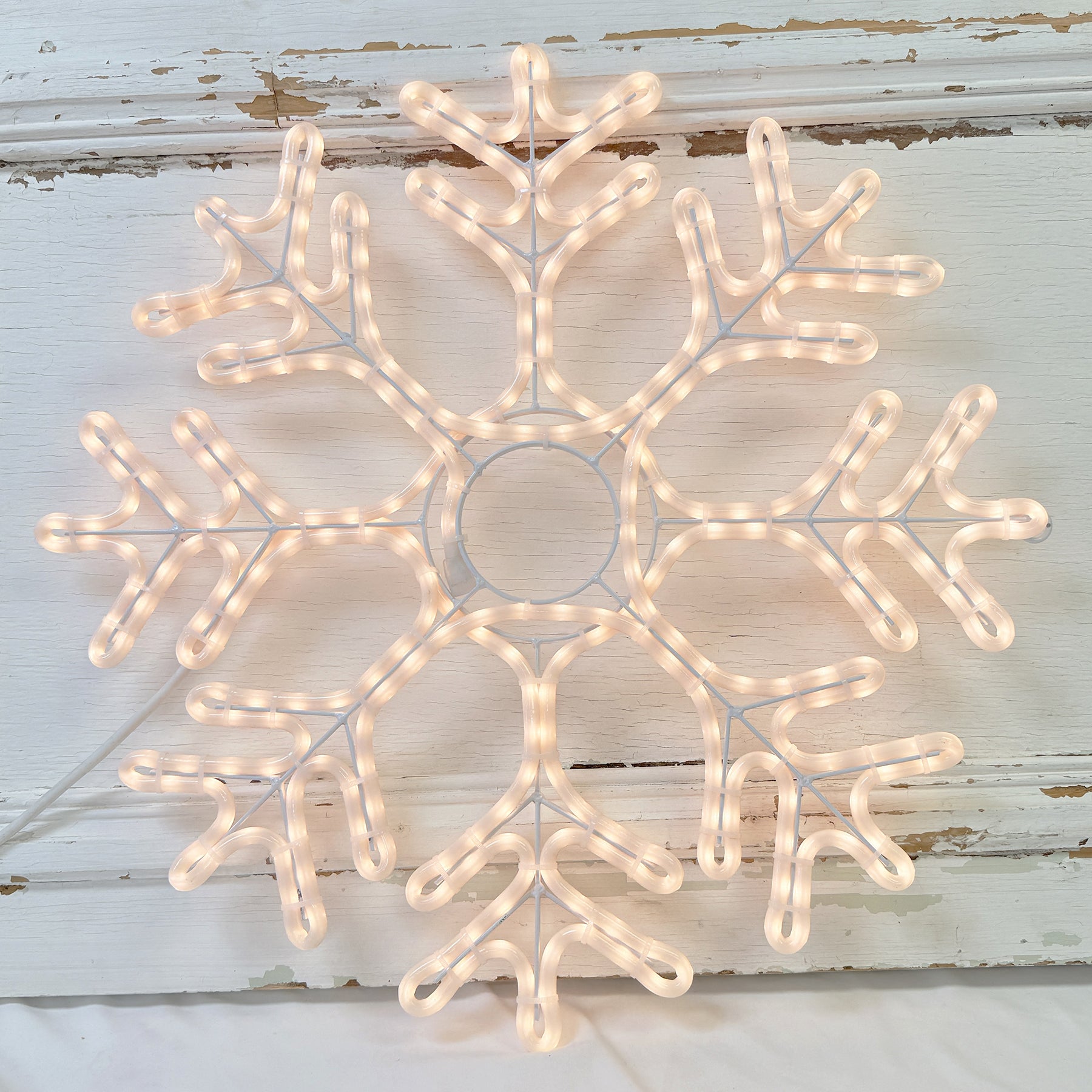 FLOCON ILLUMINÉ BLANC CHAUD