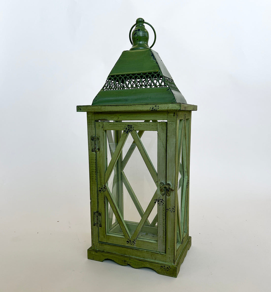 LANTERNE VERT ANTIQUE