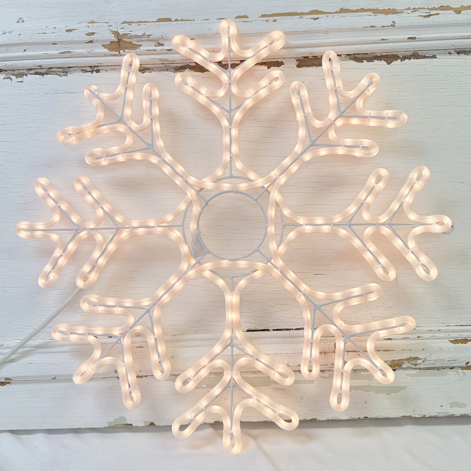 FLOCON ILLUMINÉ BLANC CHAUD